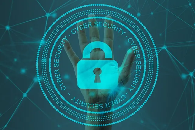 cybersecurity hand over digital lock