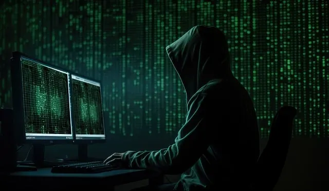Hacker at computer